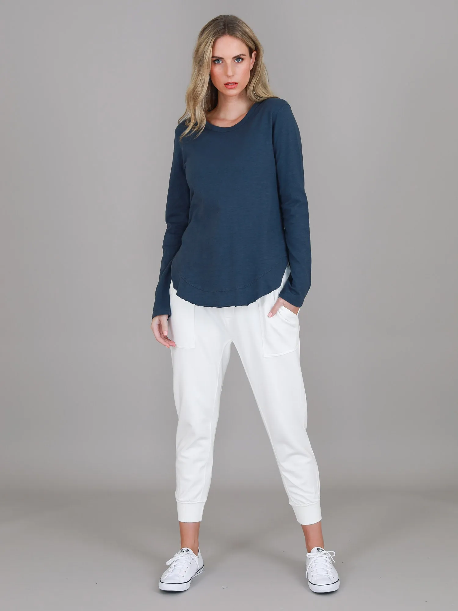 Mosman Curved Hem Long Sleeve T Shirt