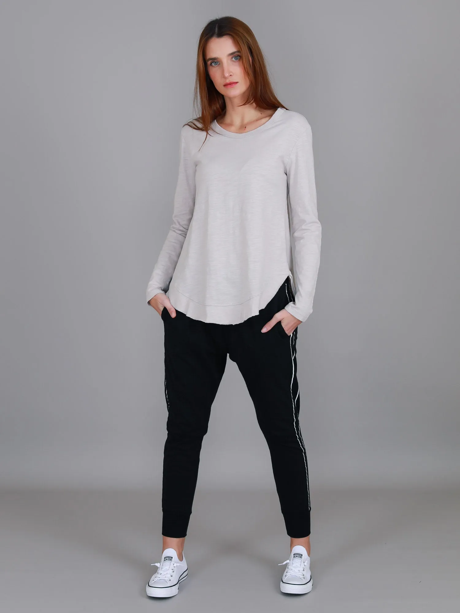 Mosman Curved Hem Long Sleeve T Shirt