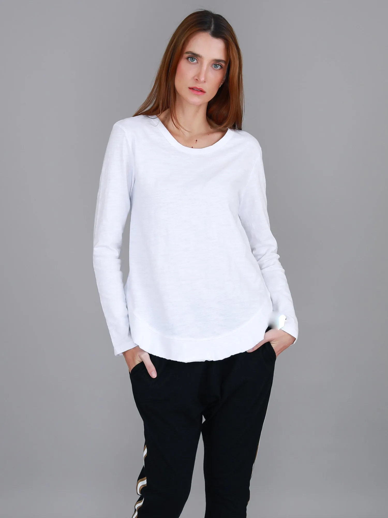 Mosman Curved Hem Long Sleeve T Shirt