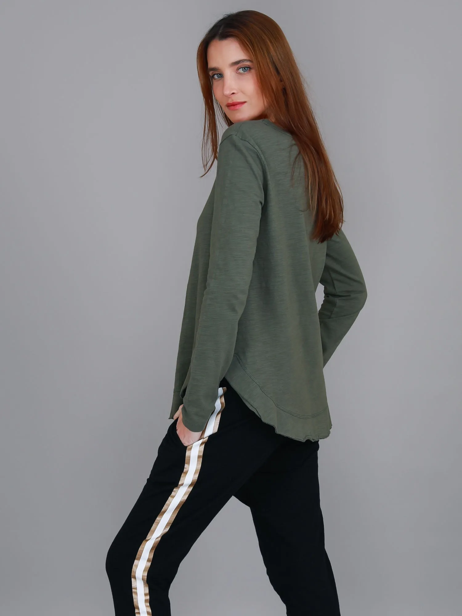 Mosman Curved Hem Long Sleeve T Shirt