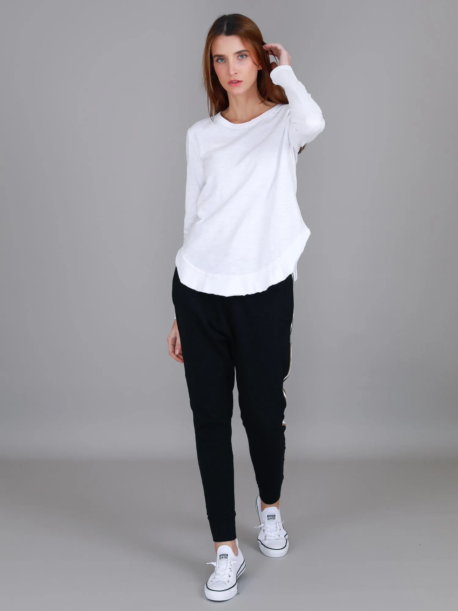 Mosman Curved Hem Long Sleeve T Shirt