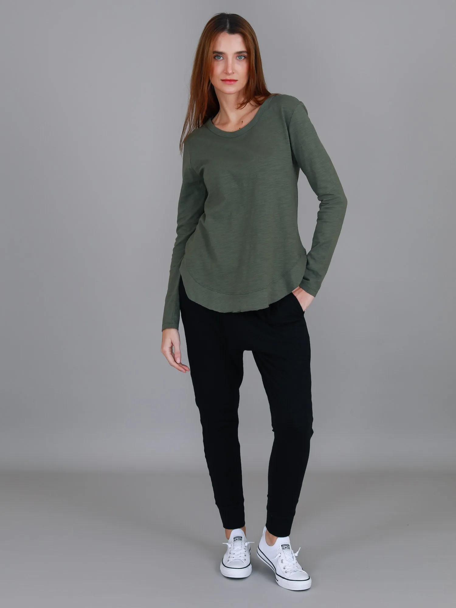 Mosman Curved Hem Long Sleeve T Shirt