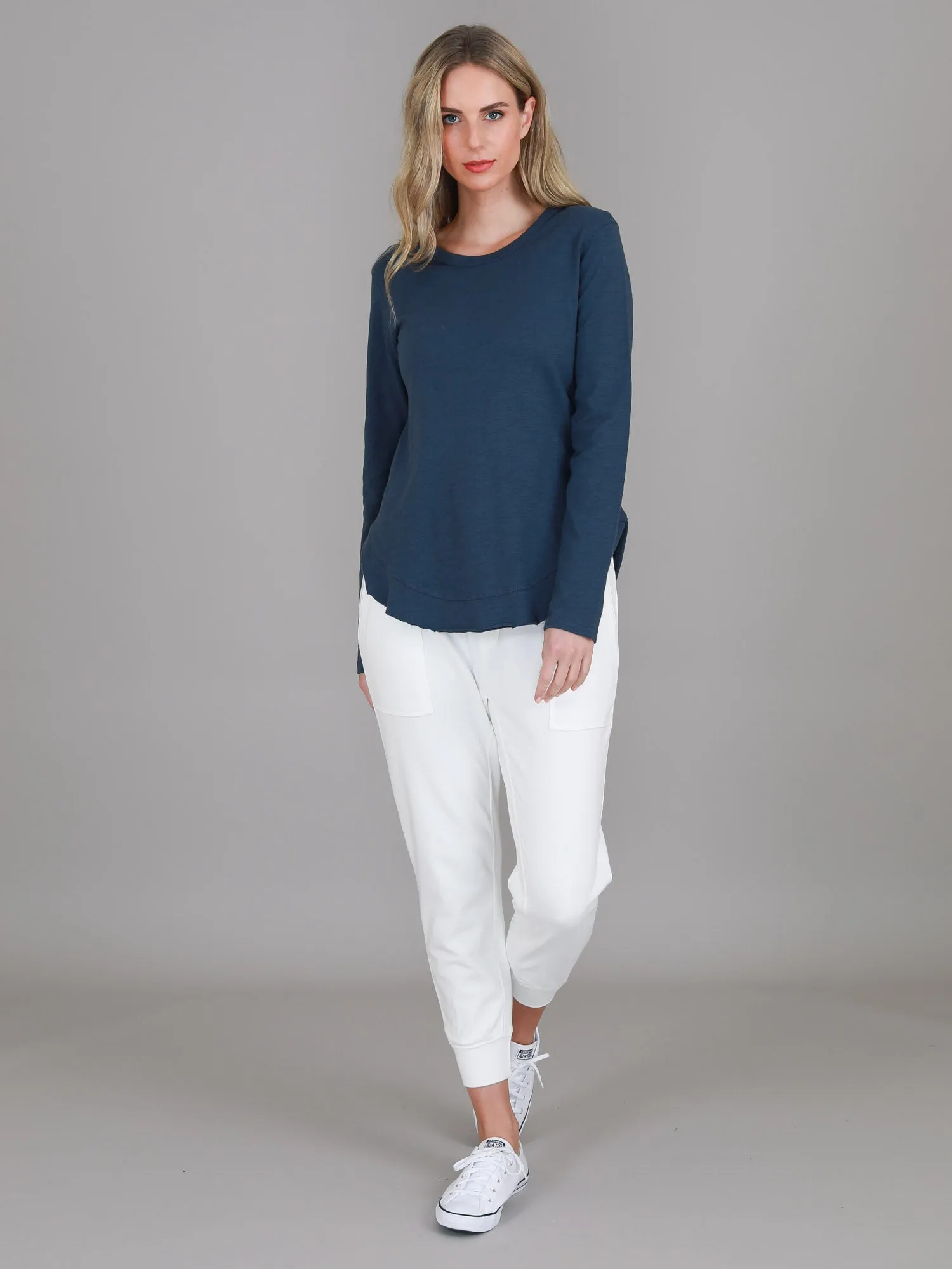 Mosman Curved Hem Long Sleeve T Shirt