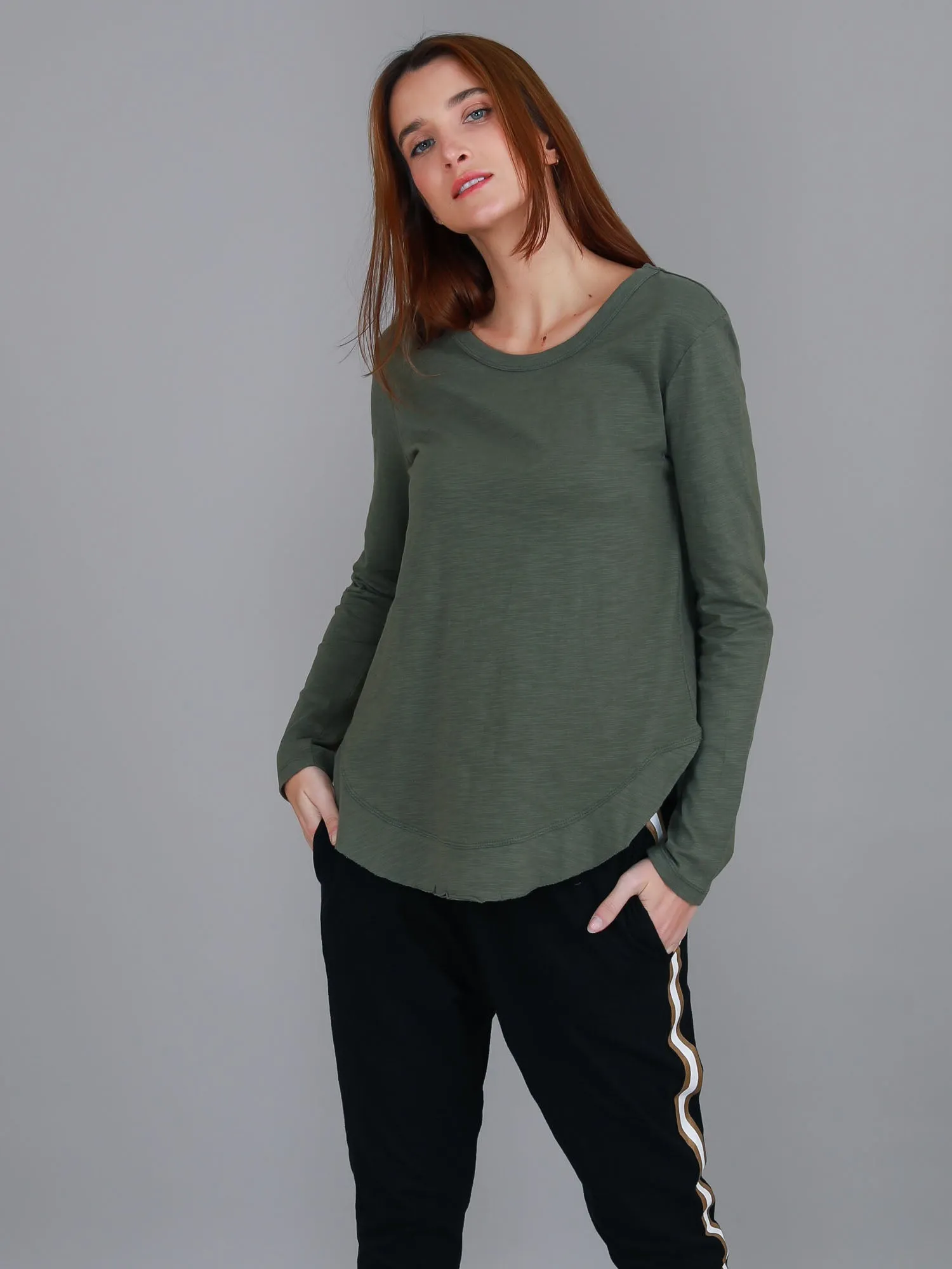 Mosman Curved Hem Long Sleeve T Shirt