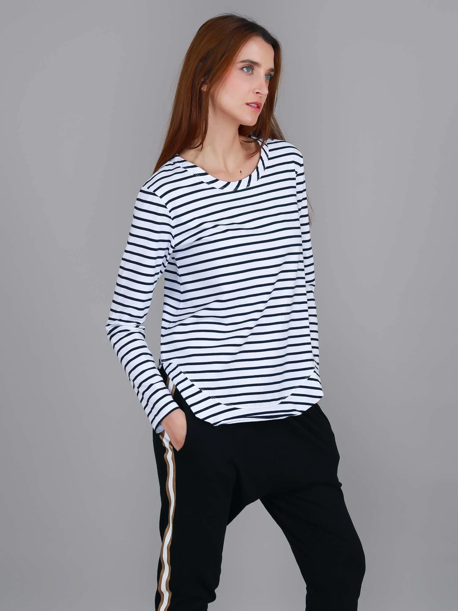 Mosman Curved Hem Long Sleeve T Shirt