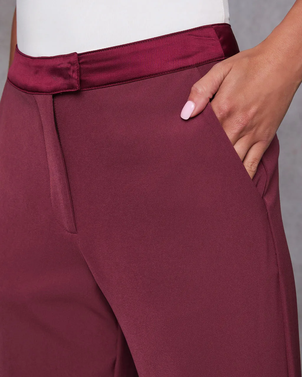 Nasha Satin Contrast High Waist Pants