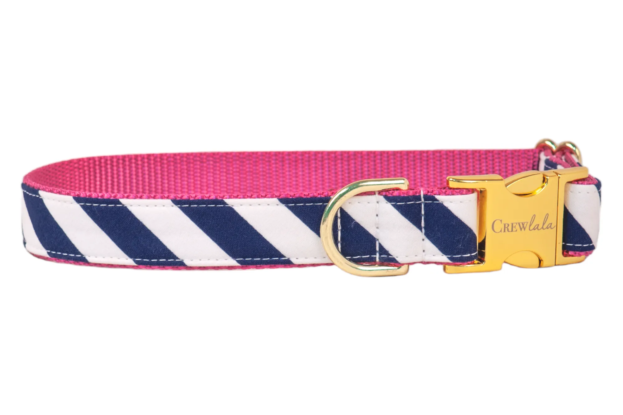 Navy Stripe Dog Collar - Two Styles!