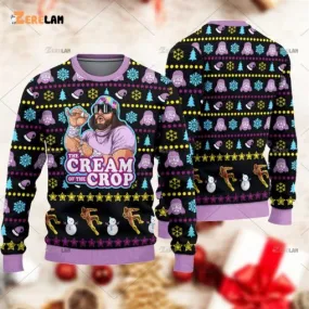 NEW The Cream of the Crop Macho Man Randy Savage Ugly Christmas Sweater, Printed! Sz 2XL, Retails $75