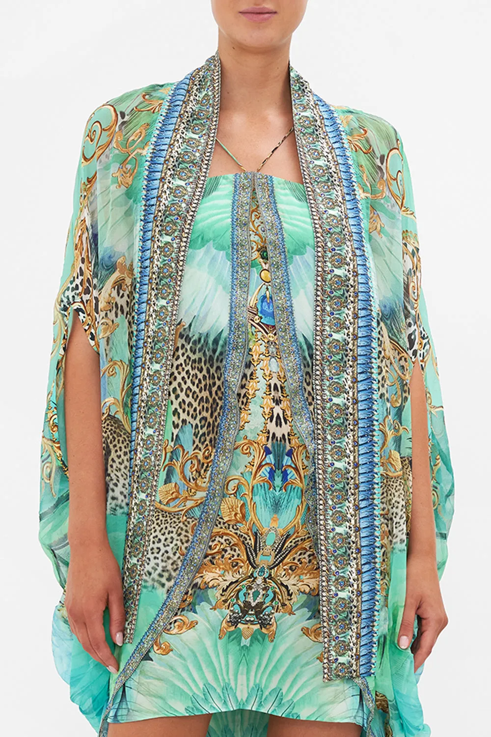 OPEN FRONT CARDI CAPE LAY OF THE LAND