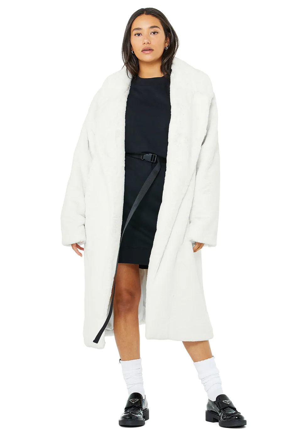 Oversized Faux Fur Trench - Ivory