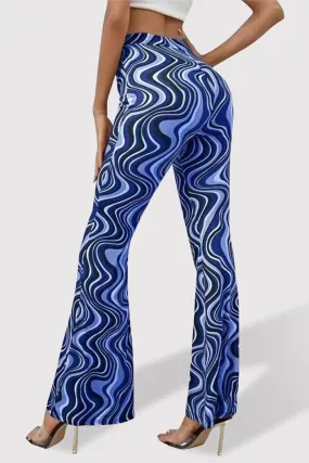 Paisley Printed High Waist Flare Pants