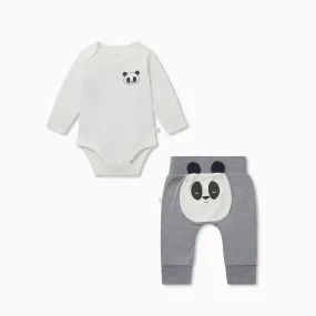 Panda Pal Long Sleeve Bodysuit & Joggers Outfit