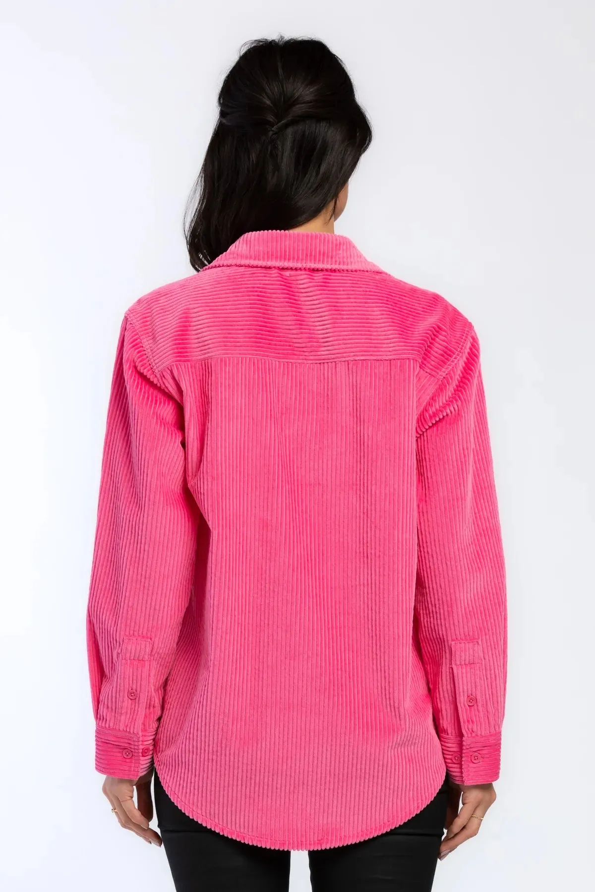 Pink Corduroy Shacket