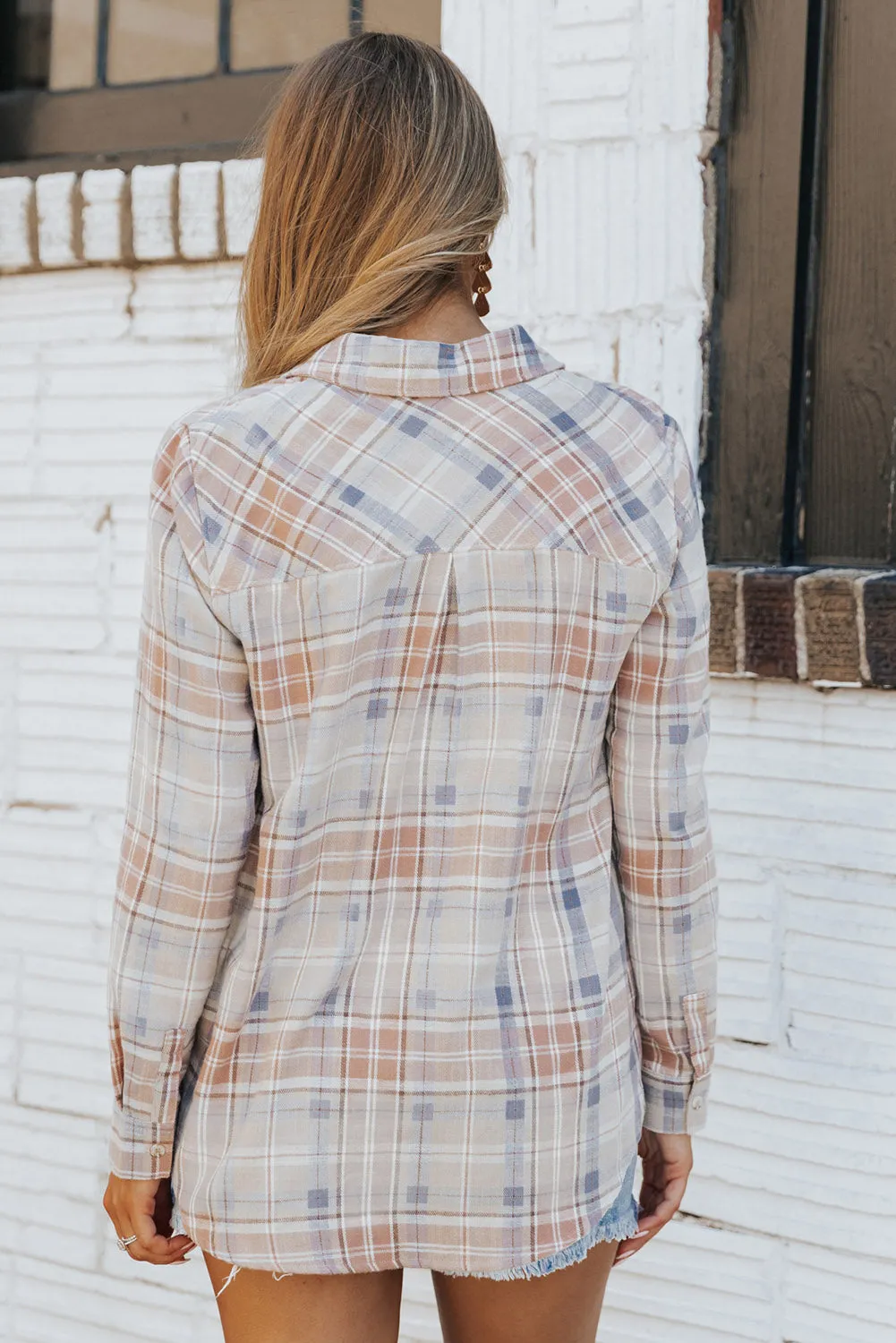 Plaid Buttoned Flannel Shirt