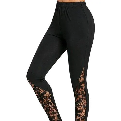 Plus Size High Waist Lace Yoga Pant