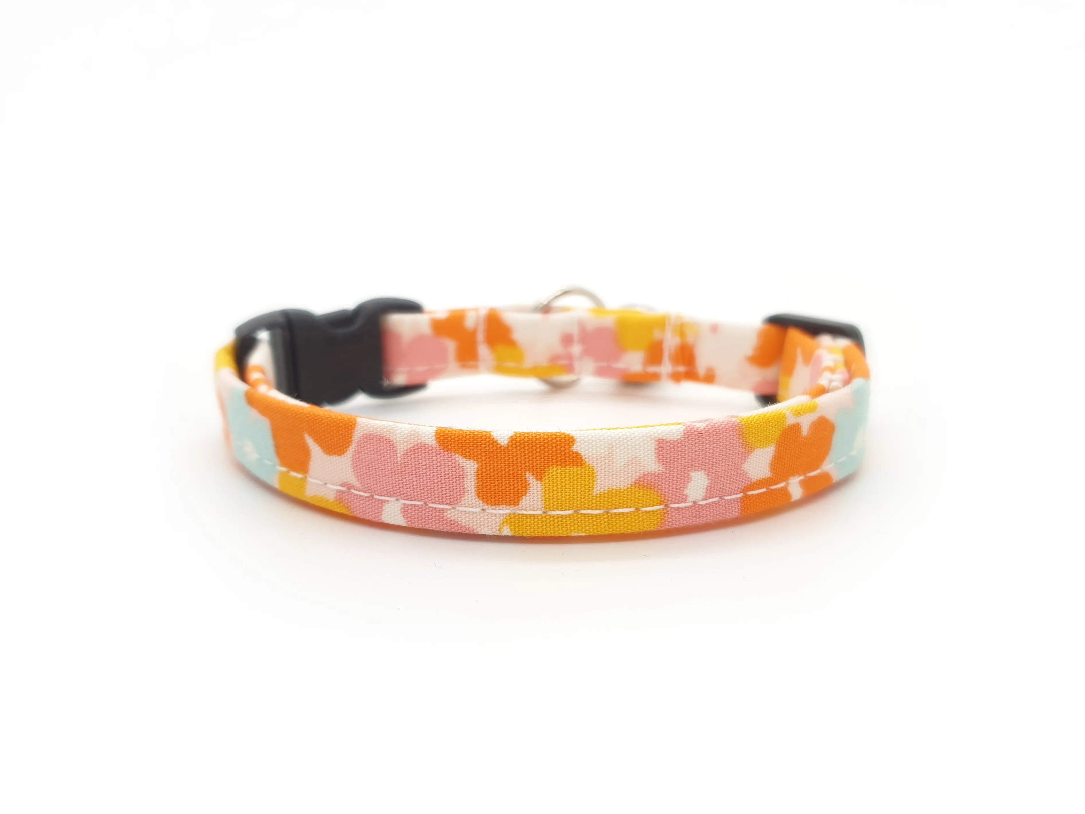 Retro 70s Pink Floral Cat Collar