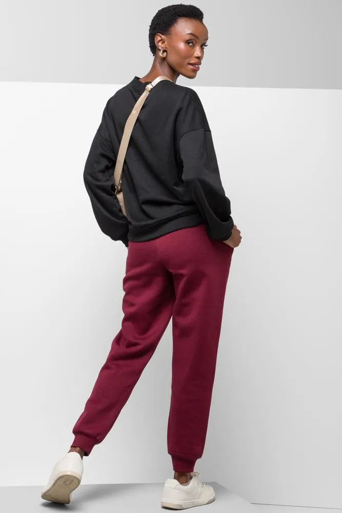 Rib Waist Jogger Trackpants Red