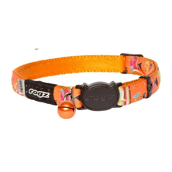 ROGZ NEOCAT COLLAR CANDYSTRIPS - S-ORANGE