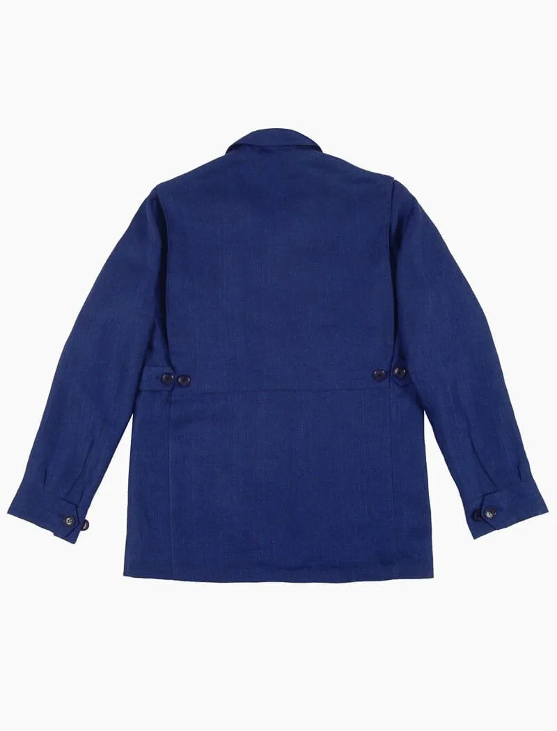 Royal Blue Herringbone Linen Shacket