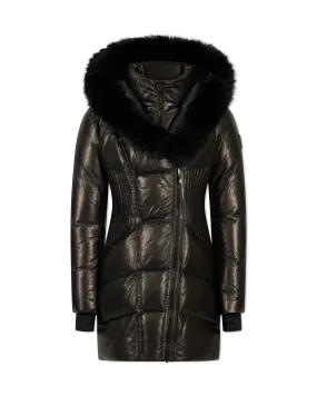 Rudsak Shauna X Leather & Fur Down Puffer