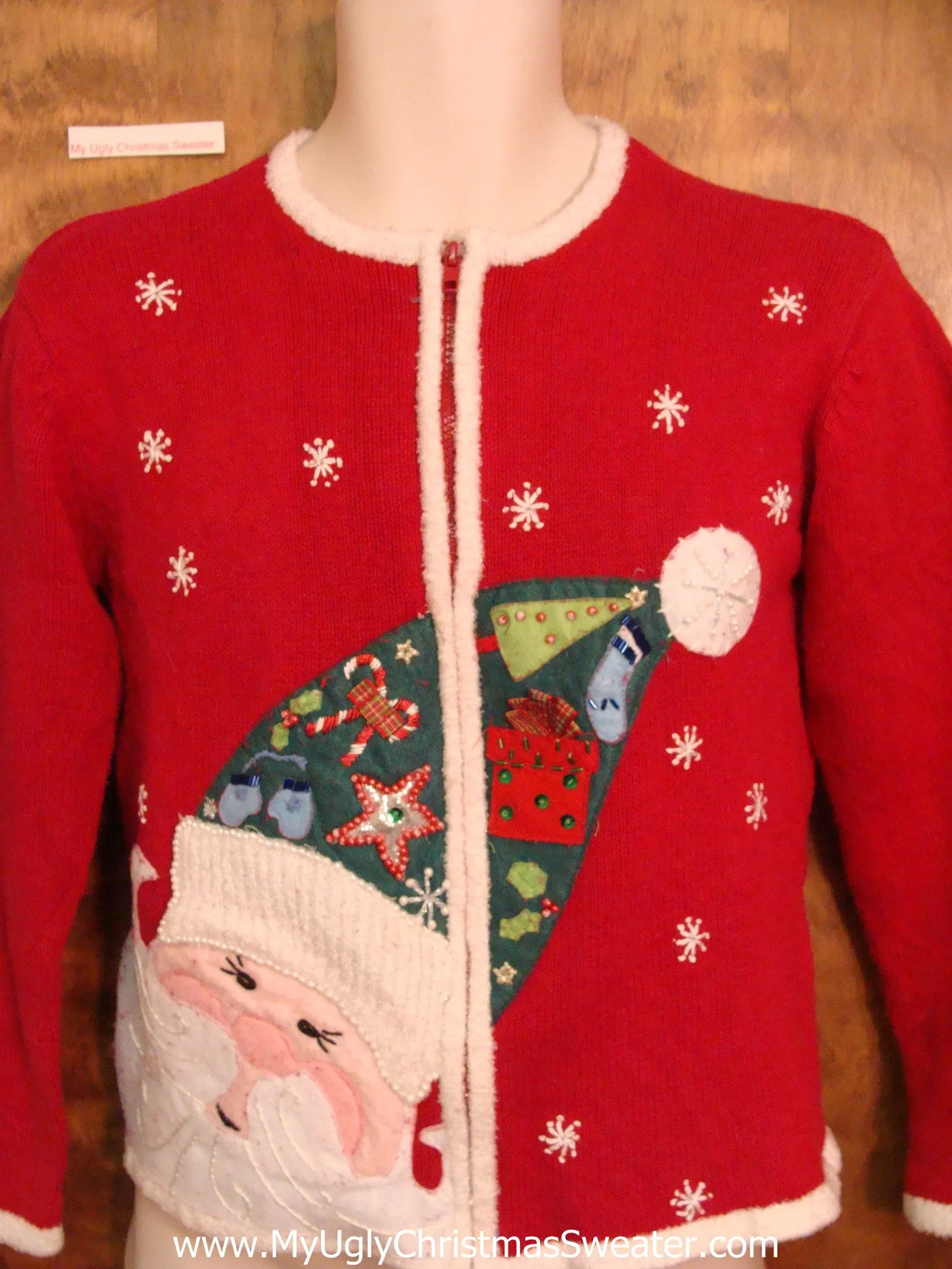 Santa Head Ugliest Christmas Sweater