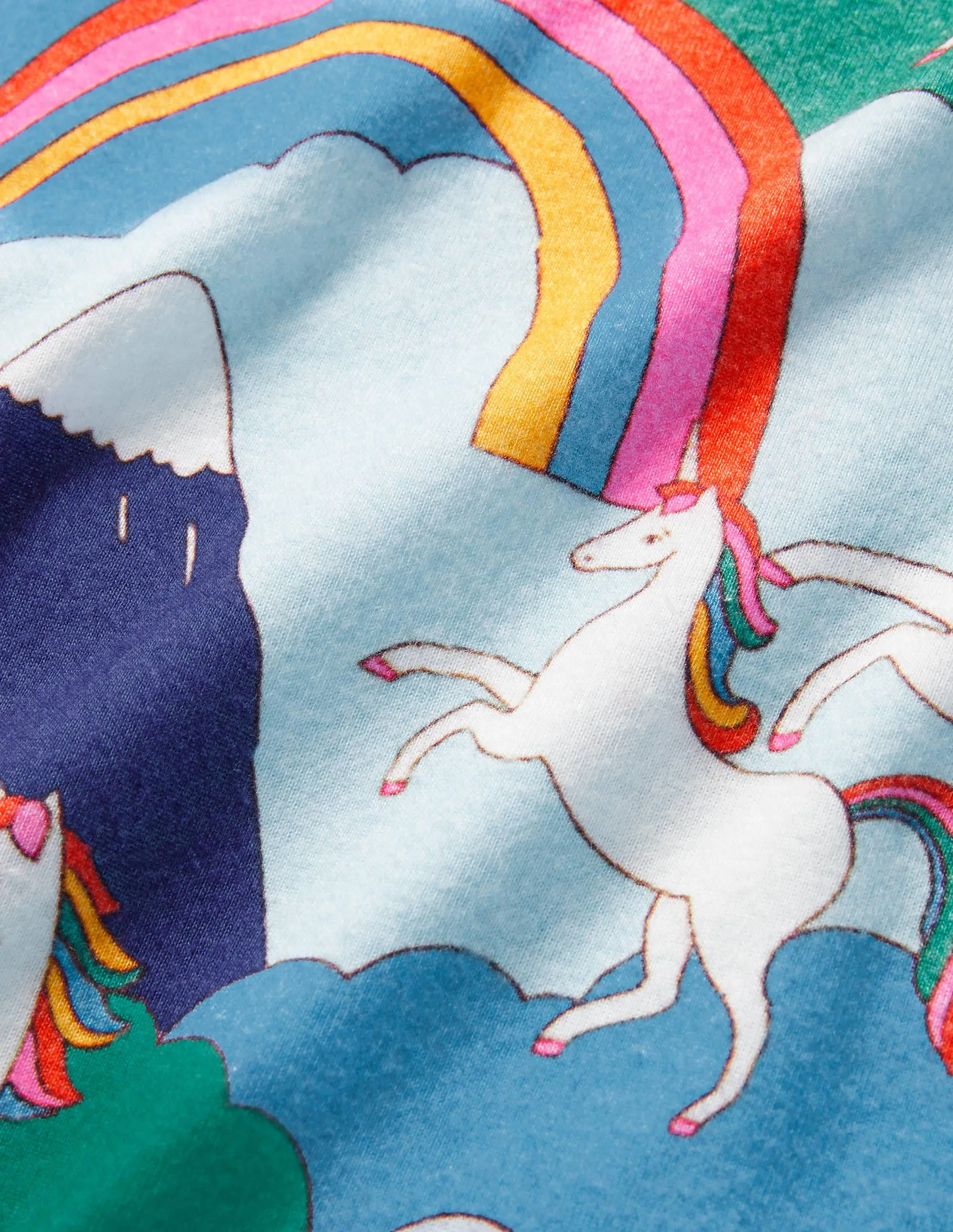 Snug Short John Pyjamas-Multi Unicorn Mountain