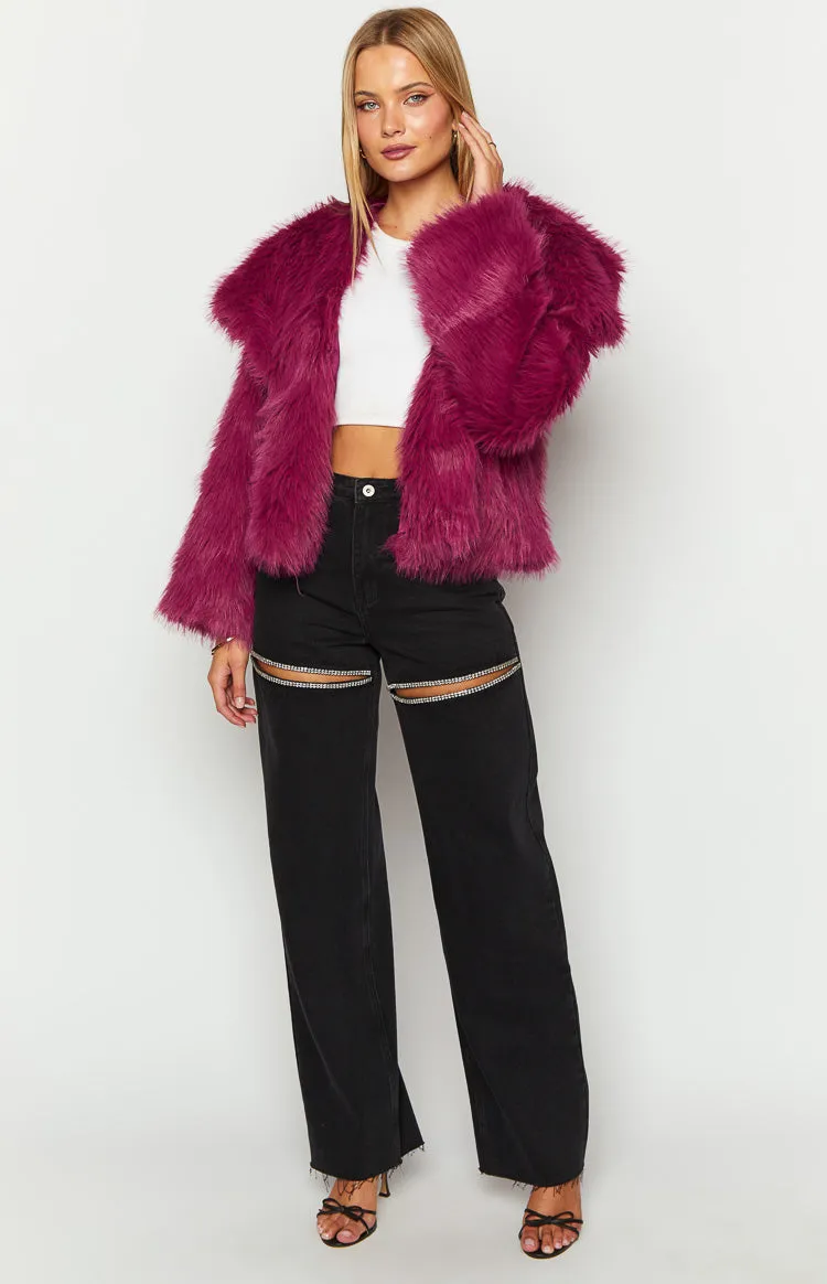 Sophie Purple Faux Fur Jacket