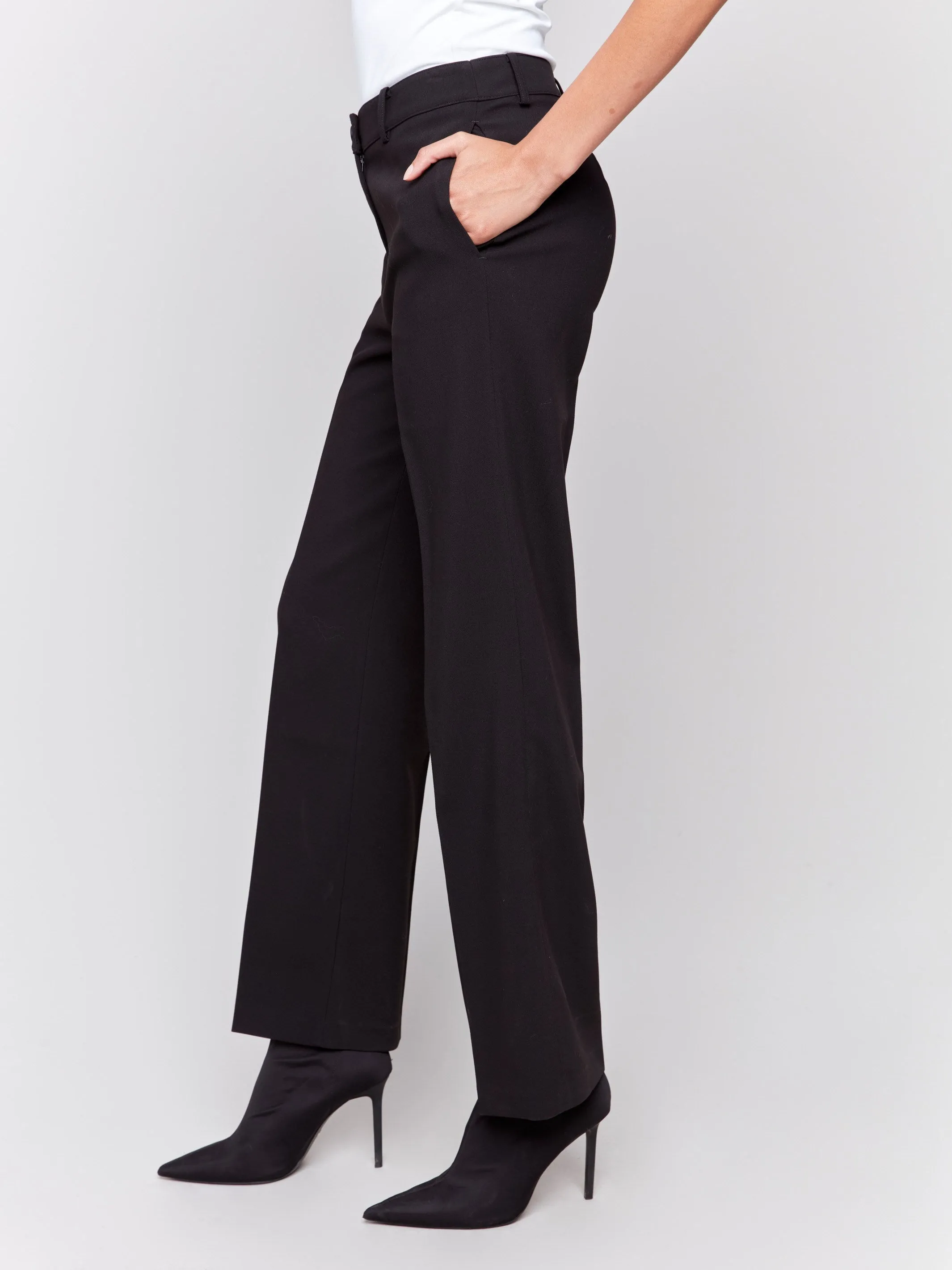 Straight Leg Pants - Black