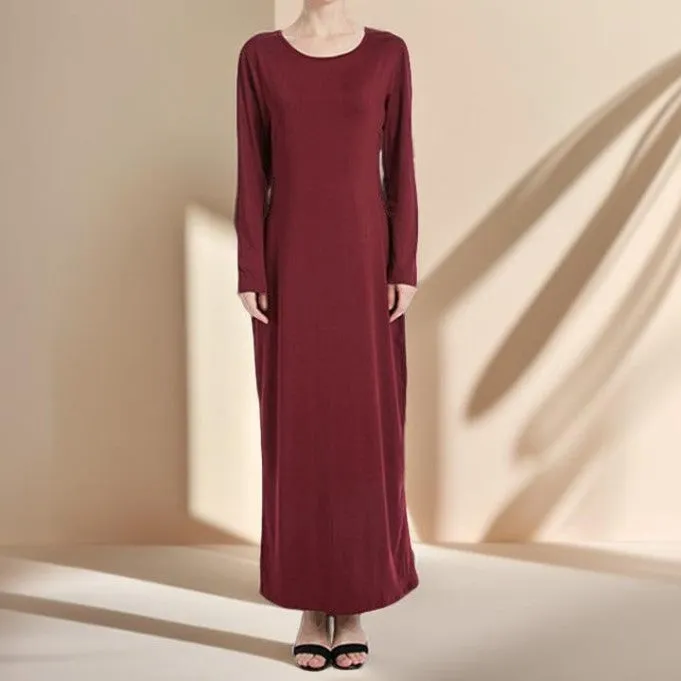 Stretchable full sleeve under abaya inner slip dress