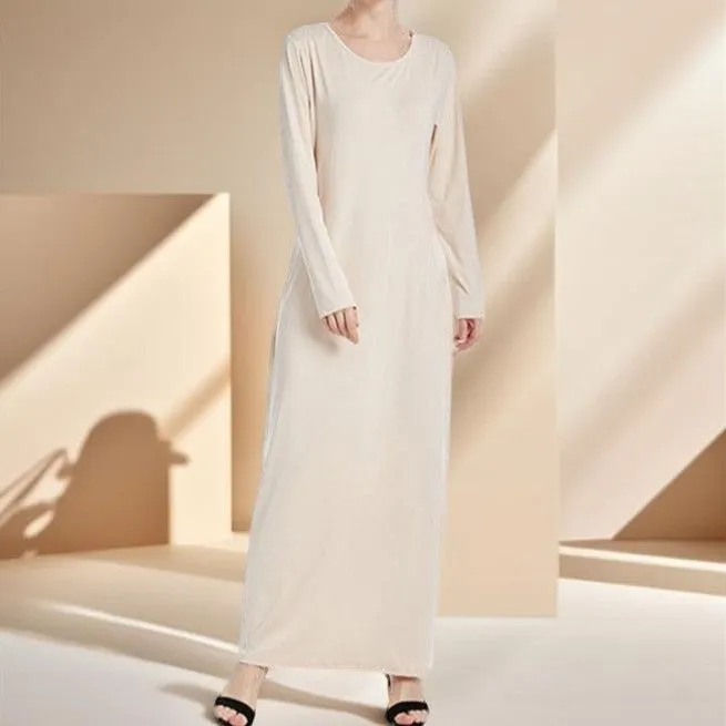 Stretchable full sleeve under abaya inner slip dress