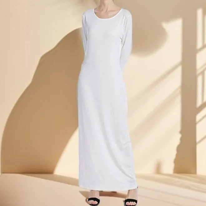 Stretchable full sleeve under abaya inner slip dress