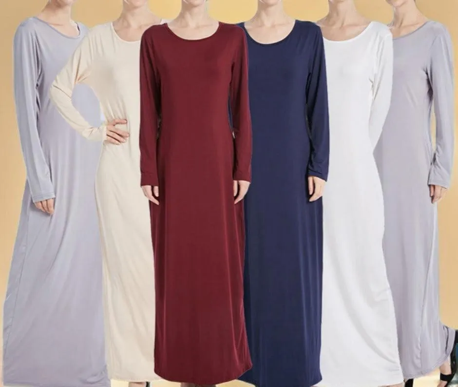 Stretchable full sleeve under abaya inner slip dress