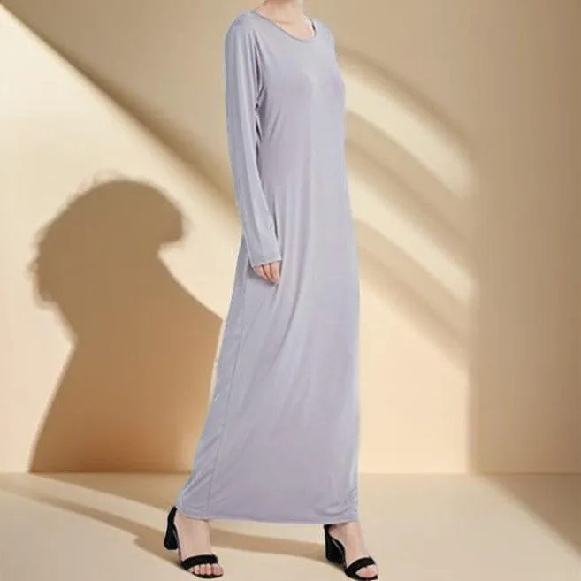 Stretchable full sleeve under abaya inner slip dress