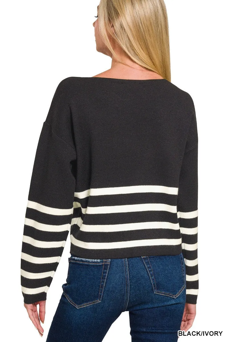 Striped Crop Sweater