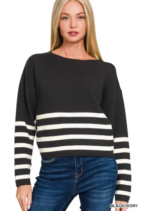 Striped Crop Sweater