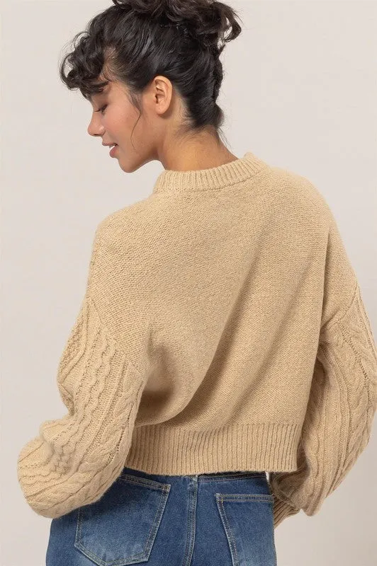 Textured Crop Sweater