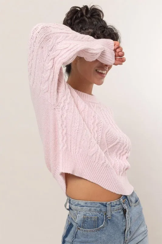 Textured Crop Sweater