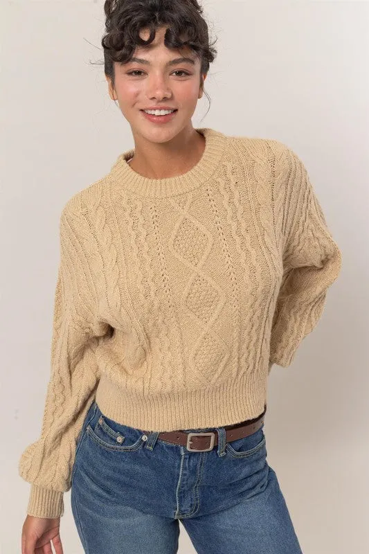 Textured Crop Sweater