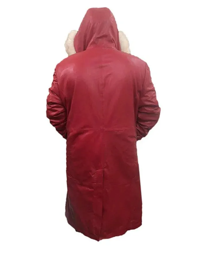 The Christmas Chronicles Santa Claus Red Fur Leather Coat Mens