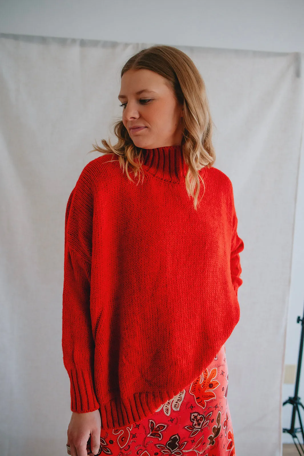 The Margot Sweater by Charli London - Apple Red