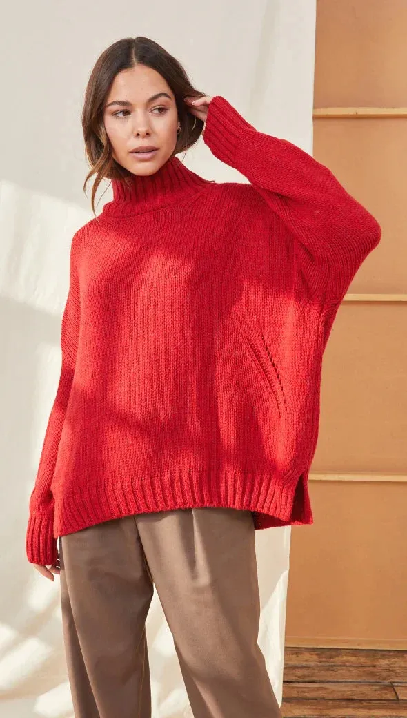 The Margot Sweater by Charli London - Apple Red