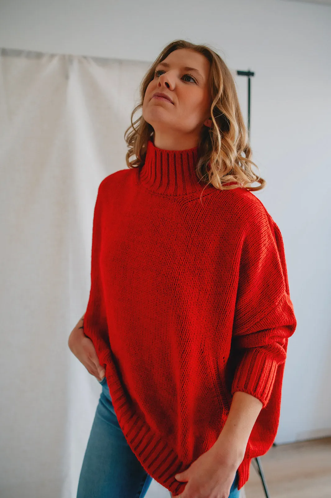 The Margot Sweater by Charli London - Apple Red