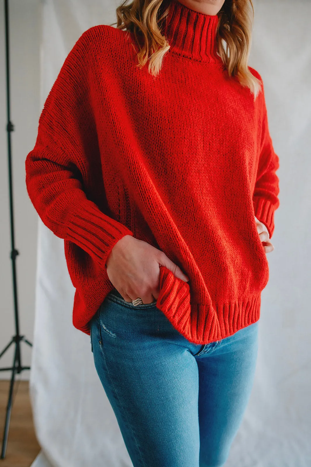 The Margot Sweater by Charli London - Apple Red