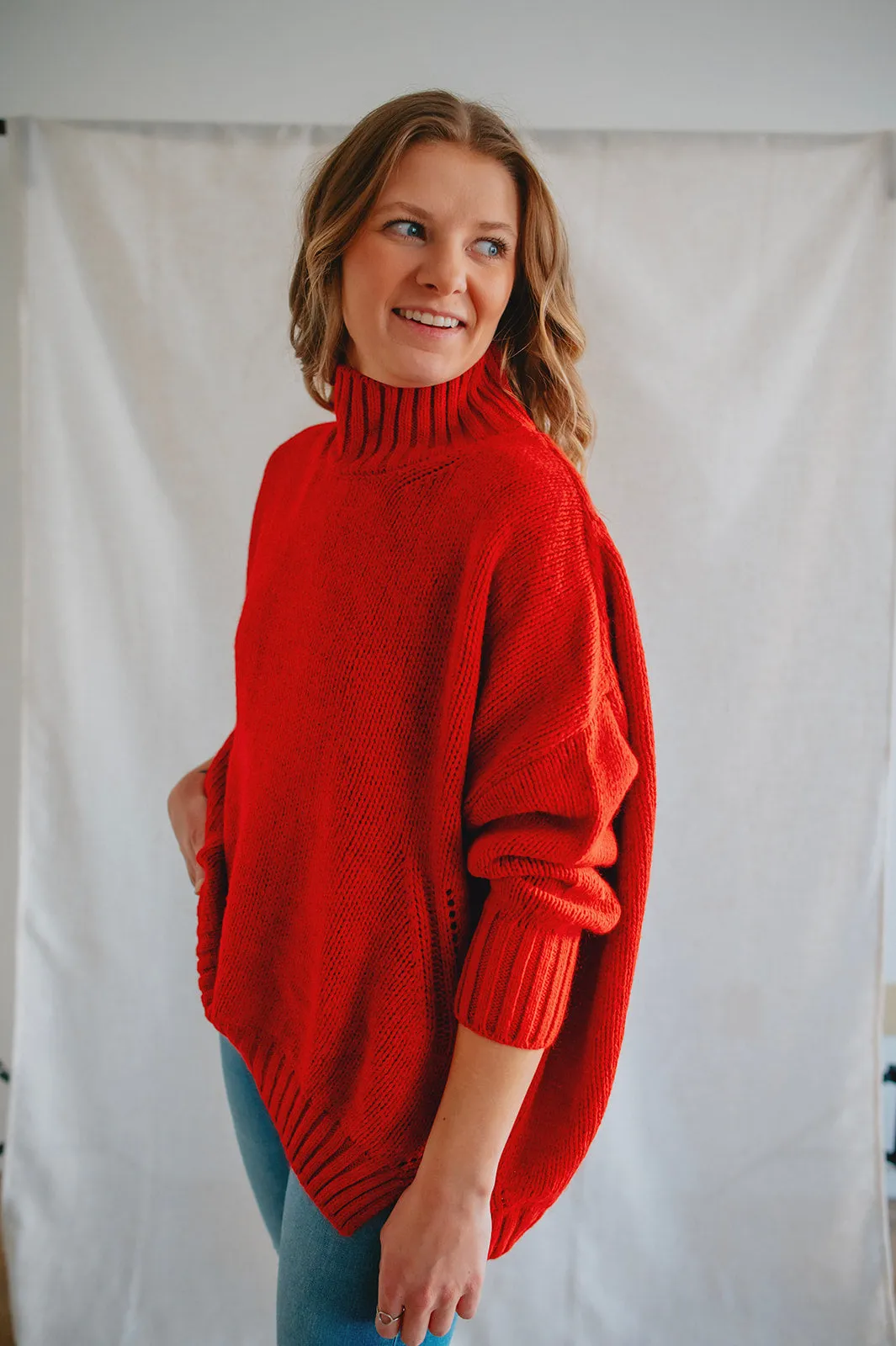 The Margot Sweater by Charli London - Apple Red