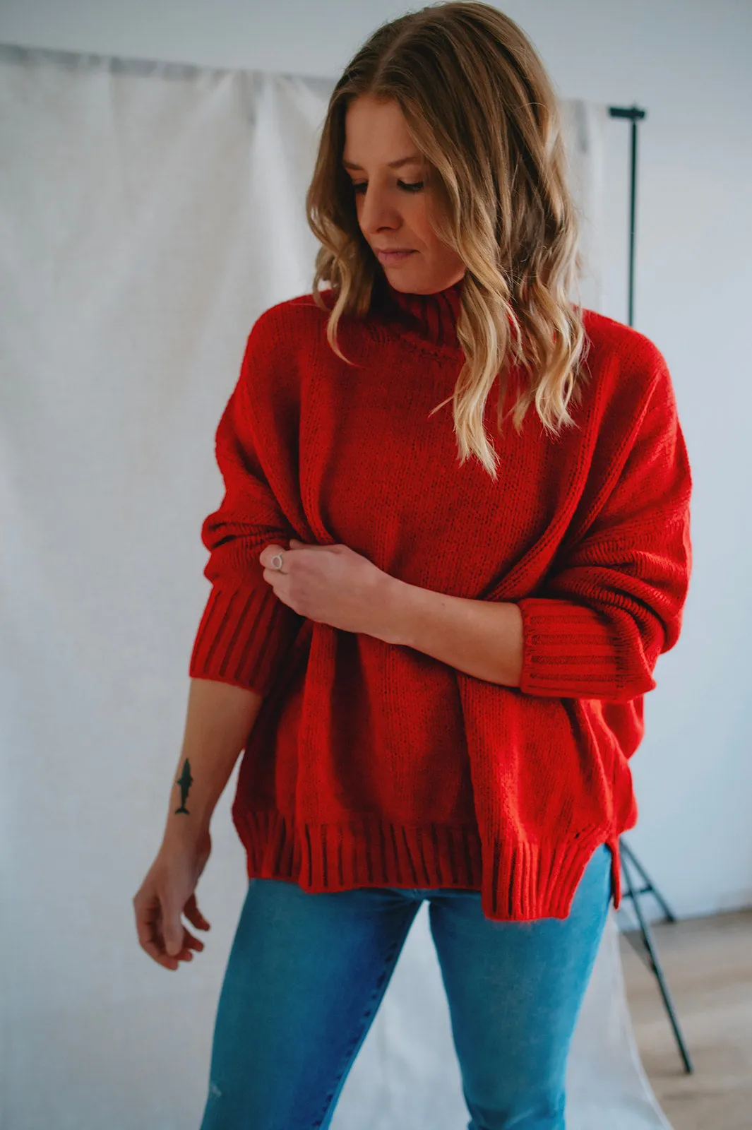 The Margot Sweater by Charli London - Apple Red