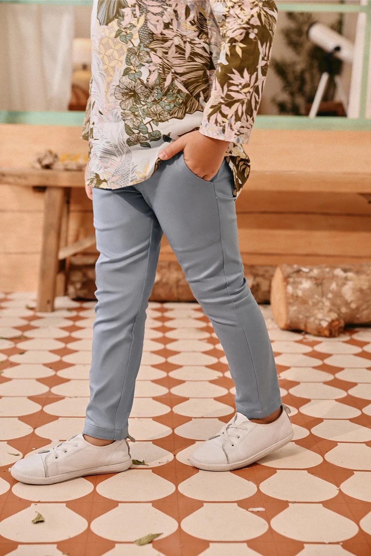 The Perfect Slim Fit Pants - Light Pigeon Blue