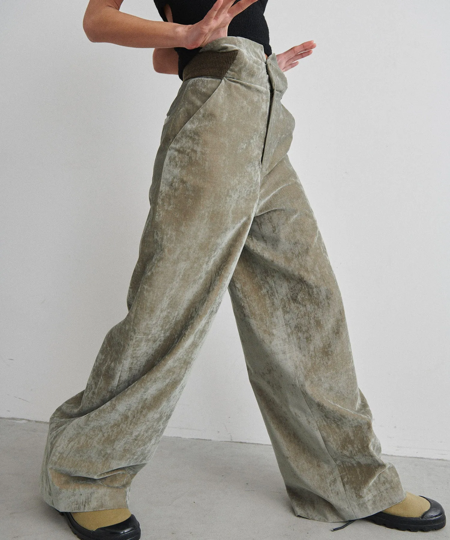 VELVETEEN HIGH WAIST PANTS