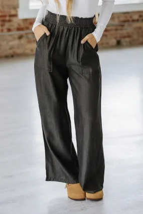 Walsh Smocked High Waist Wide Leg Jeans