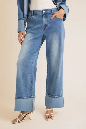 Willow Canyon Wide Leg Twill Denim Pants