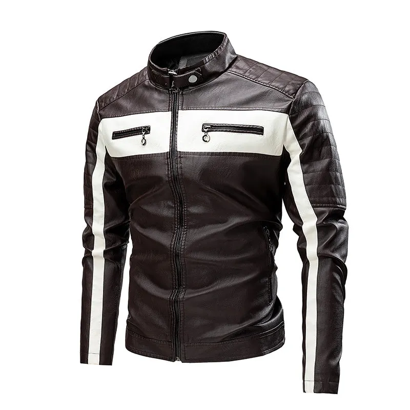 Winter new leather jacket for men's